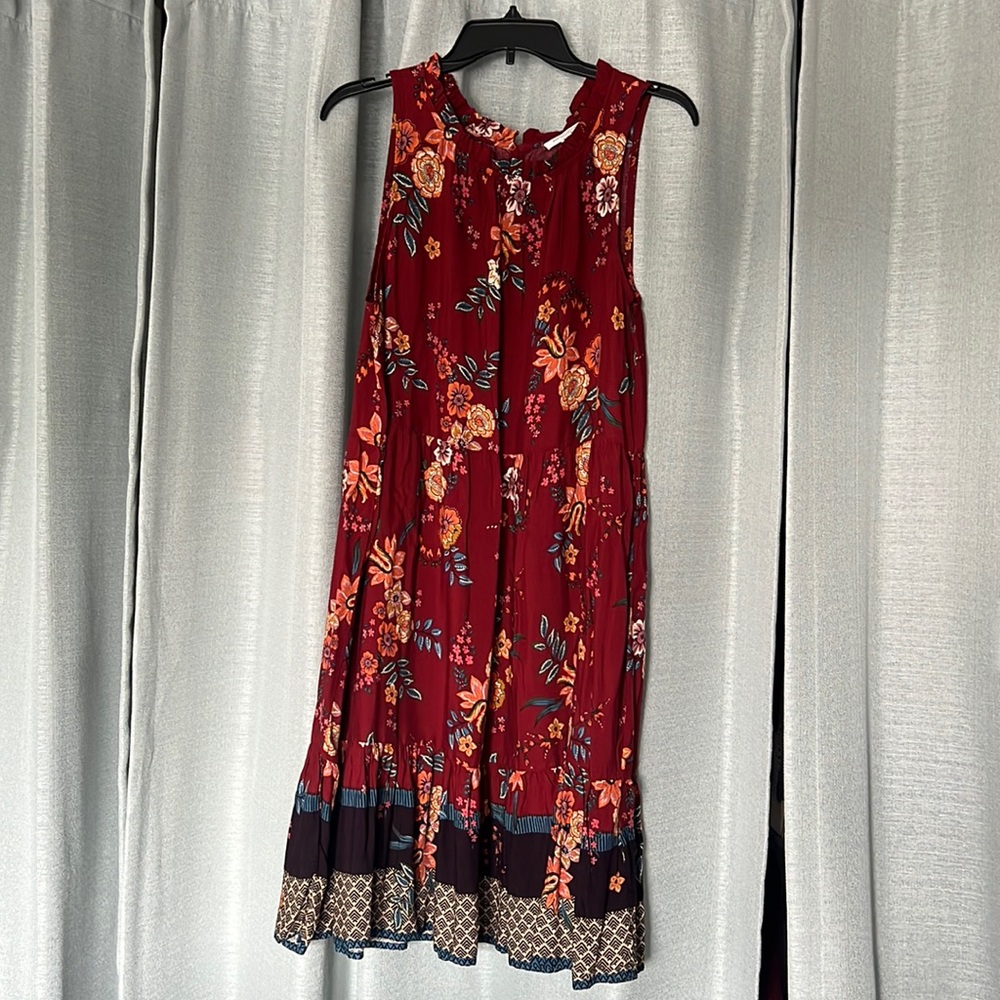 Burgundy floral dress